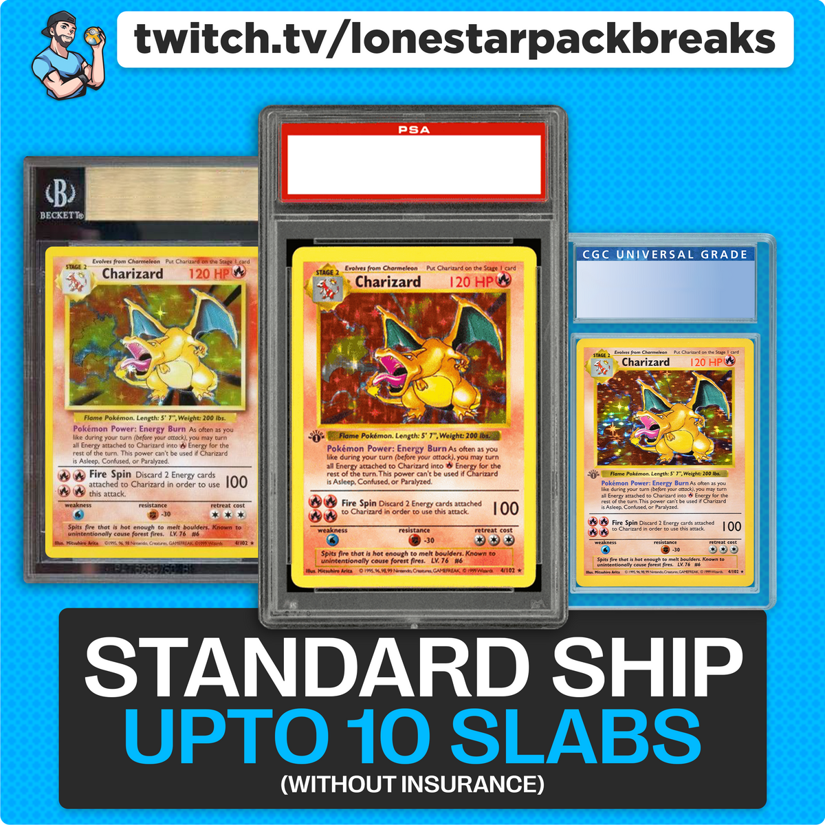 Slab Shipping 1-10 Graded Cards Without Insurance
